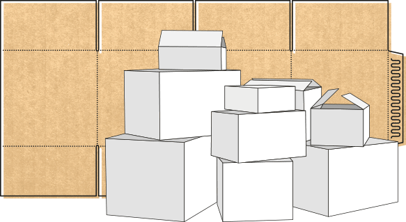 Fabrication d'emballages caisses américaines et tous types de caisseries basique en carton ondulé
